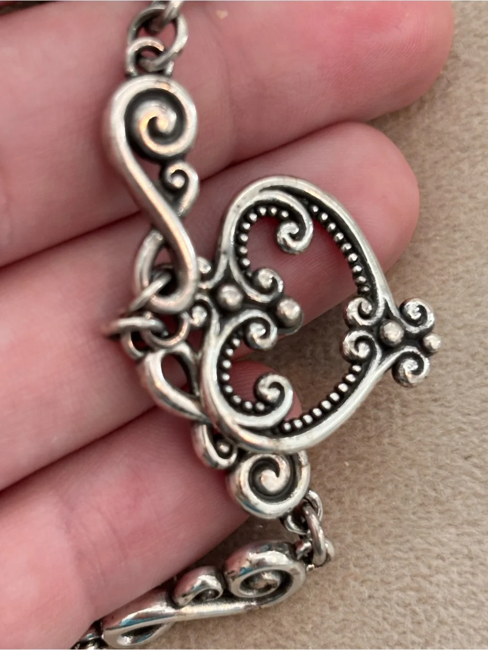Brighton Palazzo Silver Heart Crystal Bracelet
